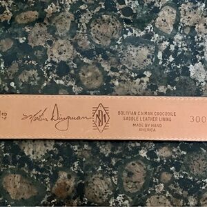 Martin Dingman Black Caiman Leather Belt, new w/0 tags, uncut fit any size waist